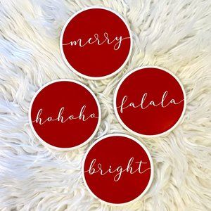 CUSTOM MADE CHRISTMAS COASTERS - SET OF FOUR